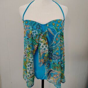 Ralph Lauren blue 1 piece bathing swim suit